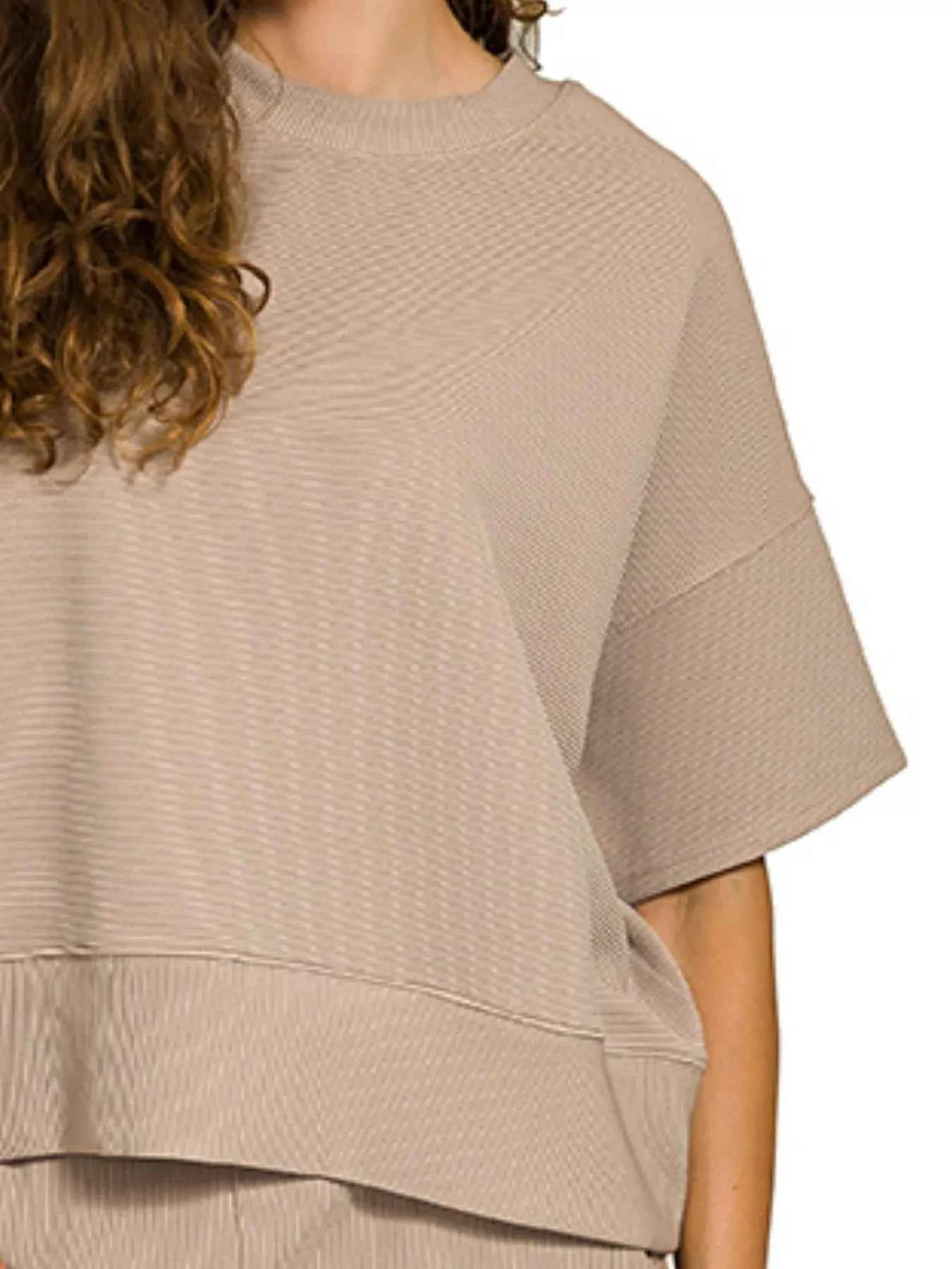Zenana Ribbed Round Neck Tee & Pants Set 9a5c6958-e741-4821-a517-7ad69e87f06f-Max-Origin