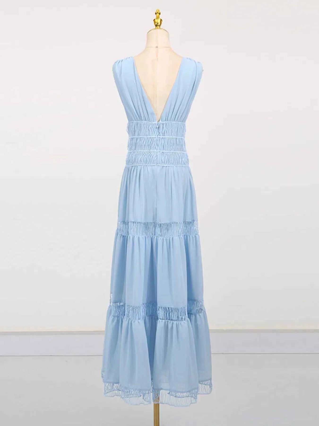 Tiered V-Neck Sleeveless Maxi Dress 9a606956bd924afbbb0f9b69e464c335-Max-Origin