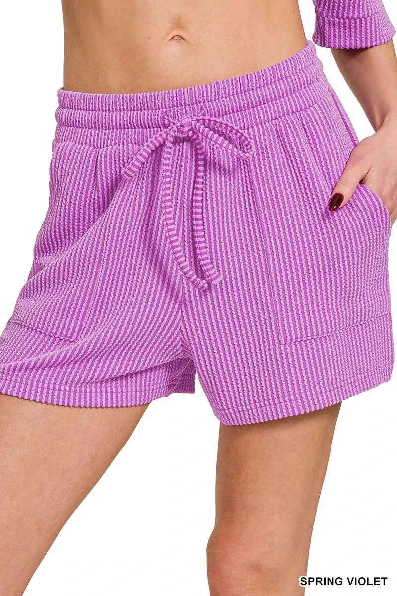 Zenana Raised Rib Short Sleeve Tee and Drawstring Shorts Set 9a6150b2ec2747e3b0412ffd5a798325-Max-Origin