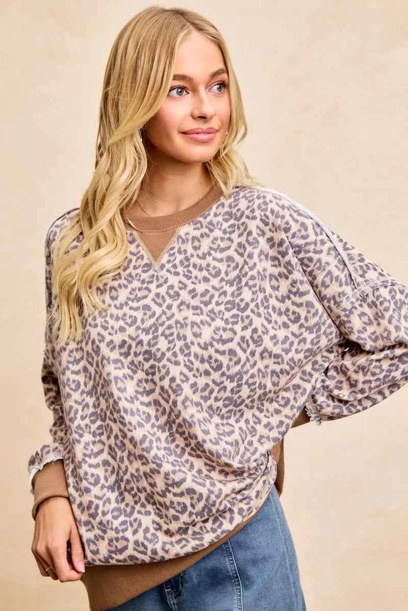 BiBi Leopard Printed French Terry Sweatshirt LEOPARD 9a6166a81f894a8090a89f9d23096fc8-Max-Origin