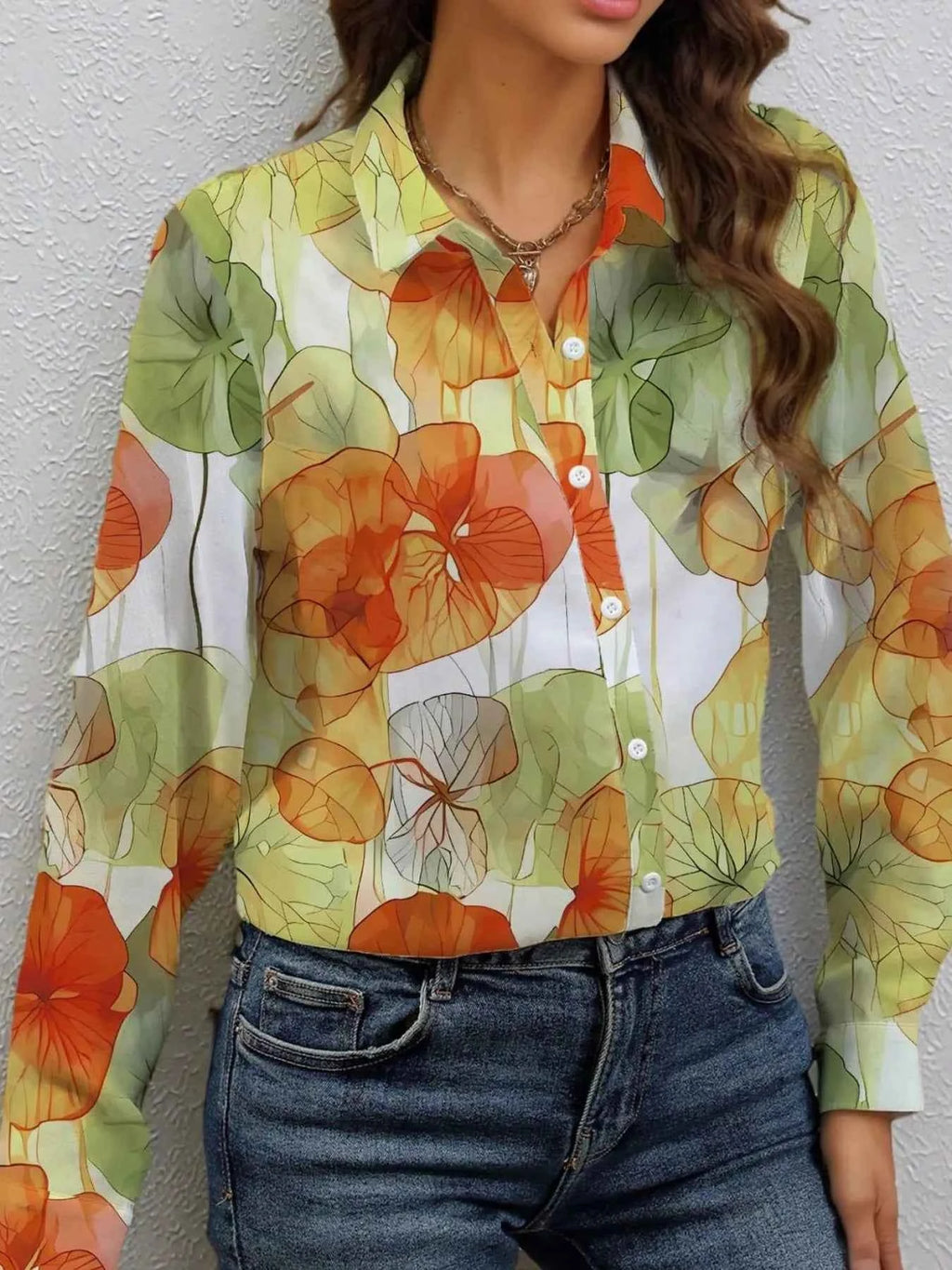 Printed Button Up Long Sleeve Shirt 9a6562f24824414f9495fb1f7dcc3046-Max-Origin