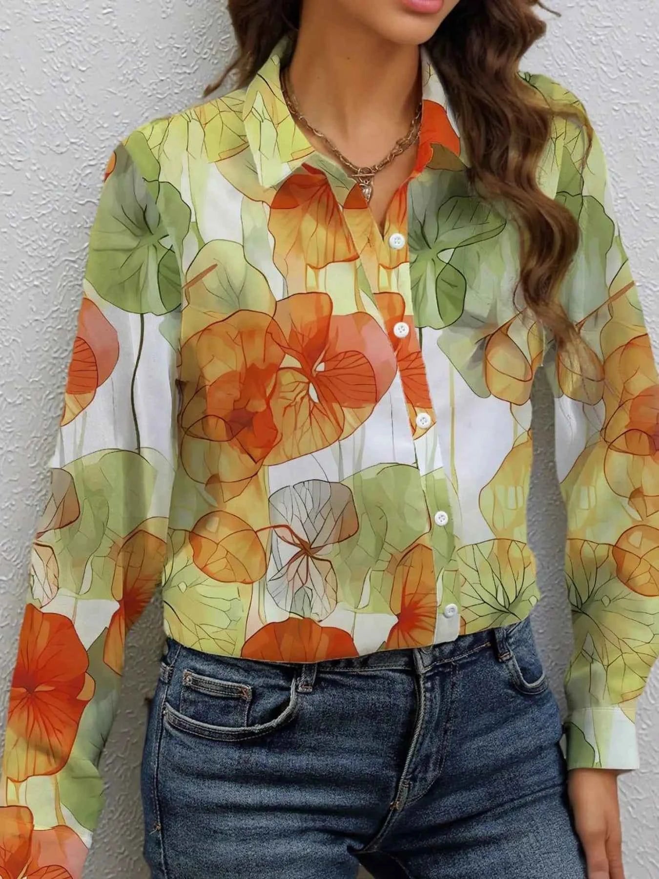 Printed Button Up Long Sleeve Shirt 9a6562f24824414f9495fb1f7dcc3046-Max-Origin
