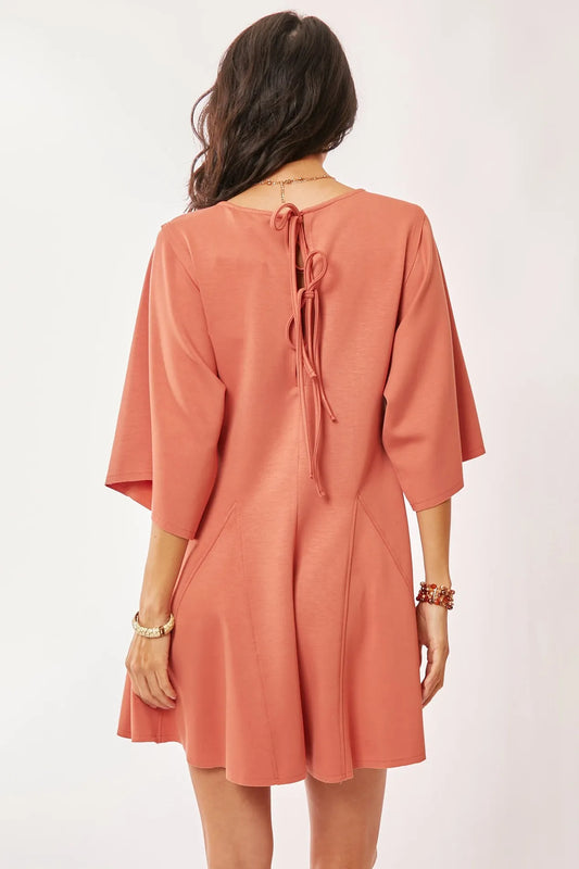 Solid Draped Sleeve Ties Back Skort Romper 9a71b6ab5cdd4048af6557b310a2981c-Max-Origin