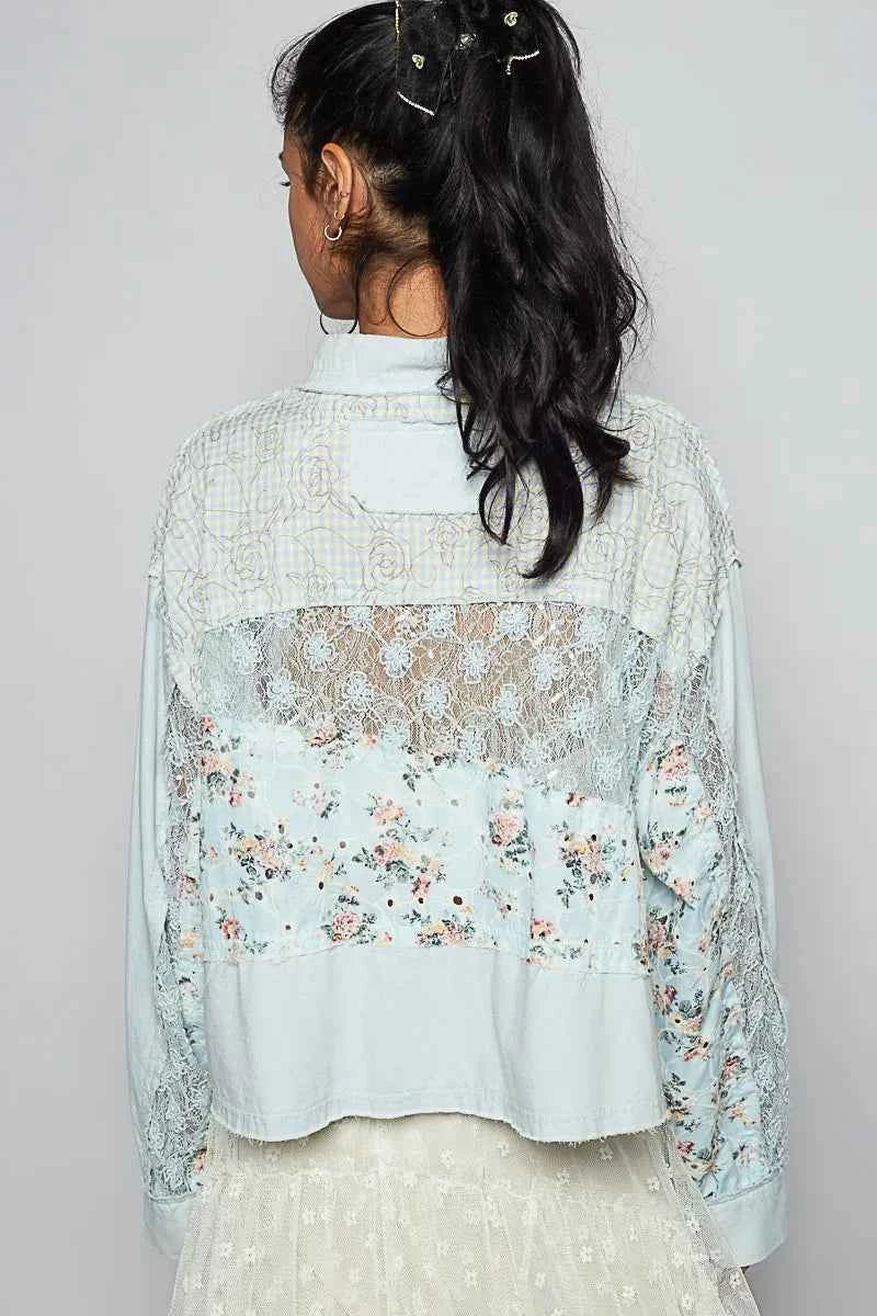 POL Floral Long Sleeve Shirt with Lace Panel Details 9a751b6b-2e3a-4a3c-8eae-ca04ab05b8c8-Max-Origin