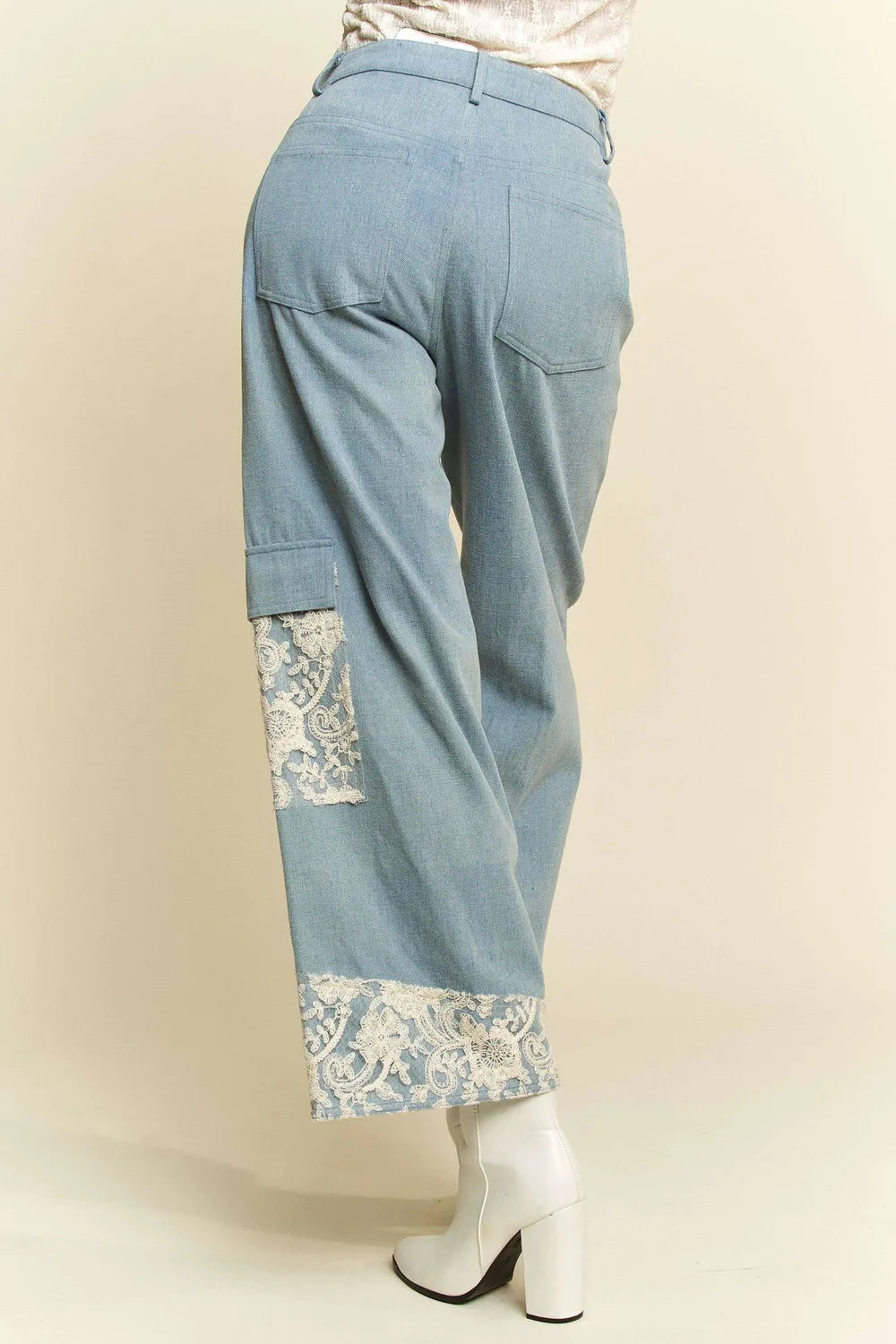 Davi & Dani Lace Applique Wide Leg Jeans 9a847696-abbe-4e01-987e-7714739568c7-Max
