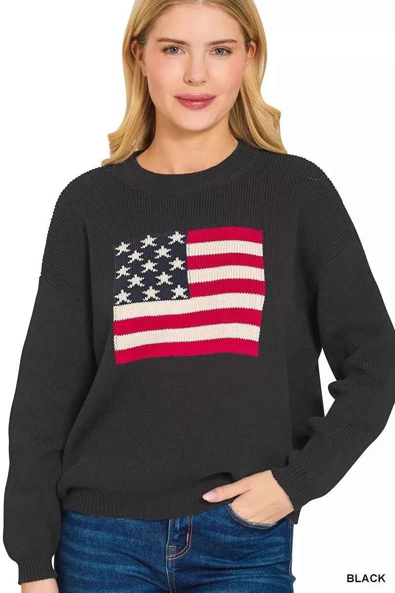 Zenana American Flag Crew Neck Sweater 9a8733d33e094df4bc769c93a2ebfd24-Max-Origin