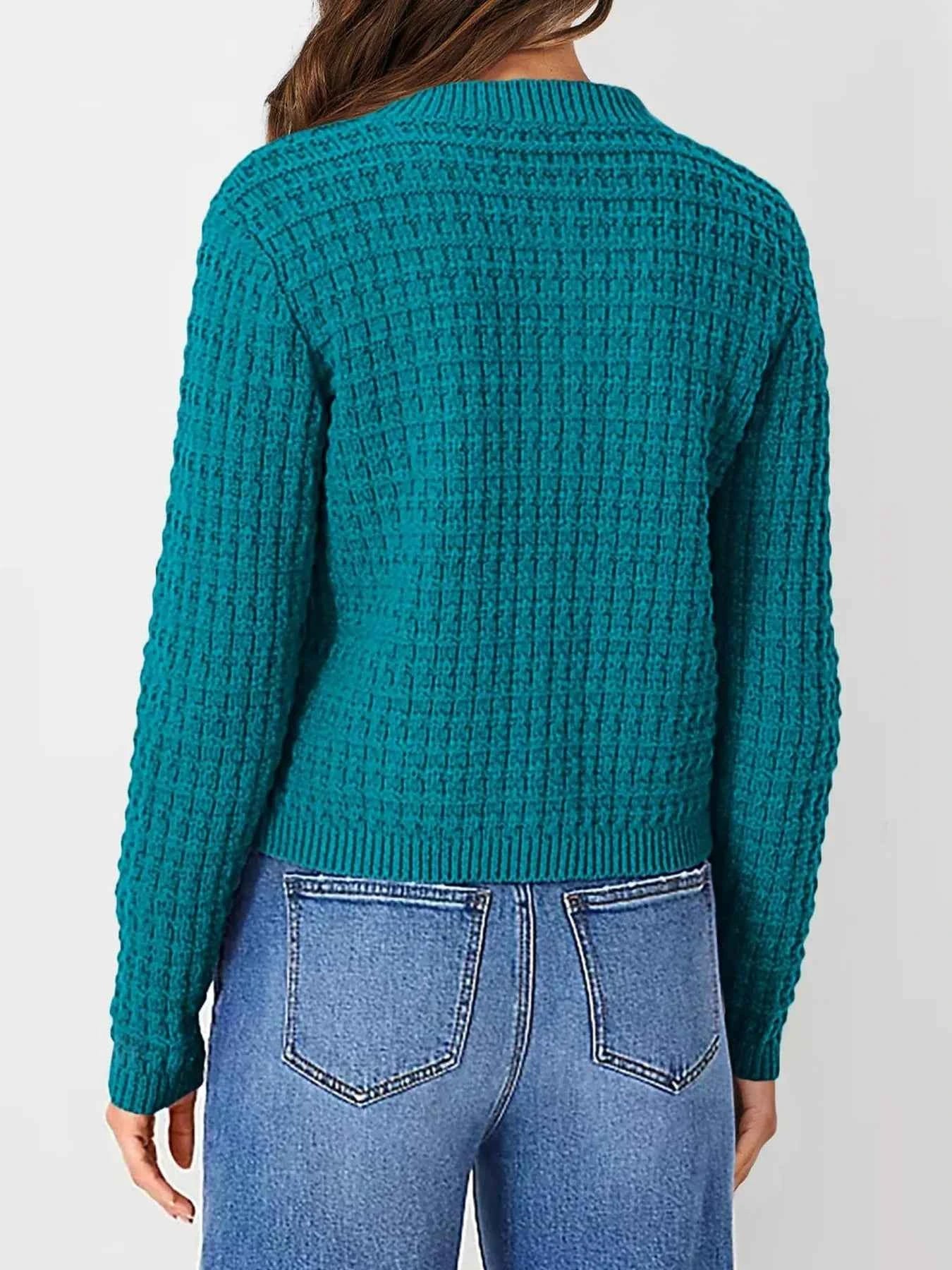 Textured Knit Button-Front Cardigan 9ac8b6b9308b4565b7d996d691c0eb95-Max-Origin