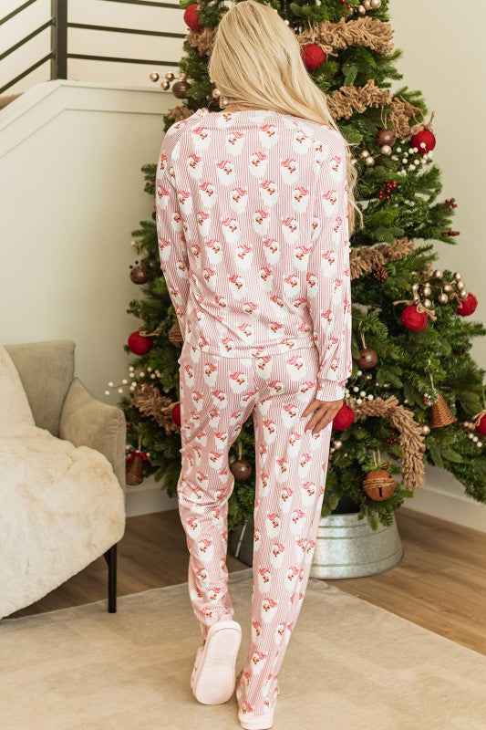 Claus Striped Print Loose Fit Two Piece Lounge Set 9ace56eb-79bb-4292-b72f-fd3008b450f9
