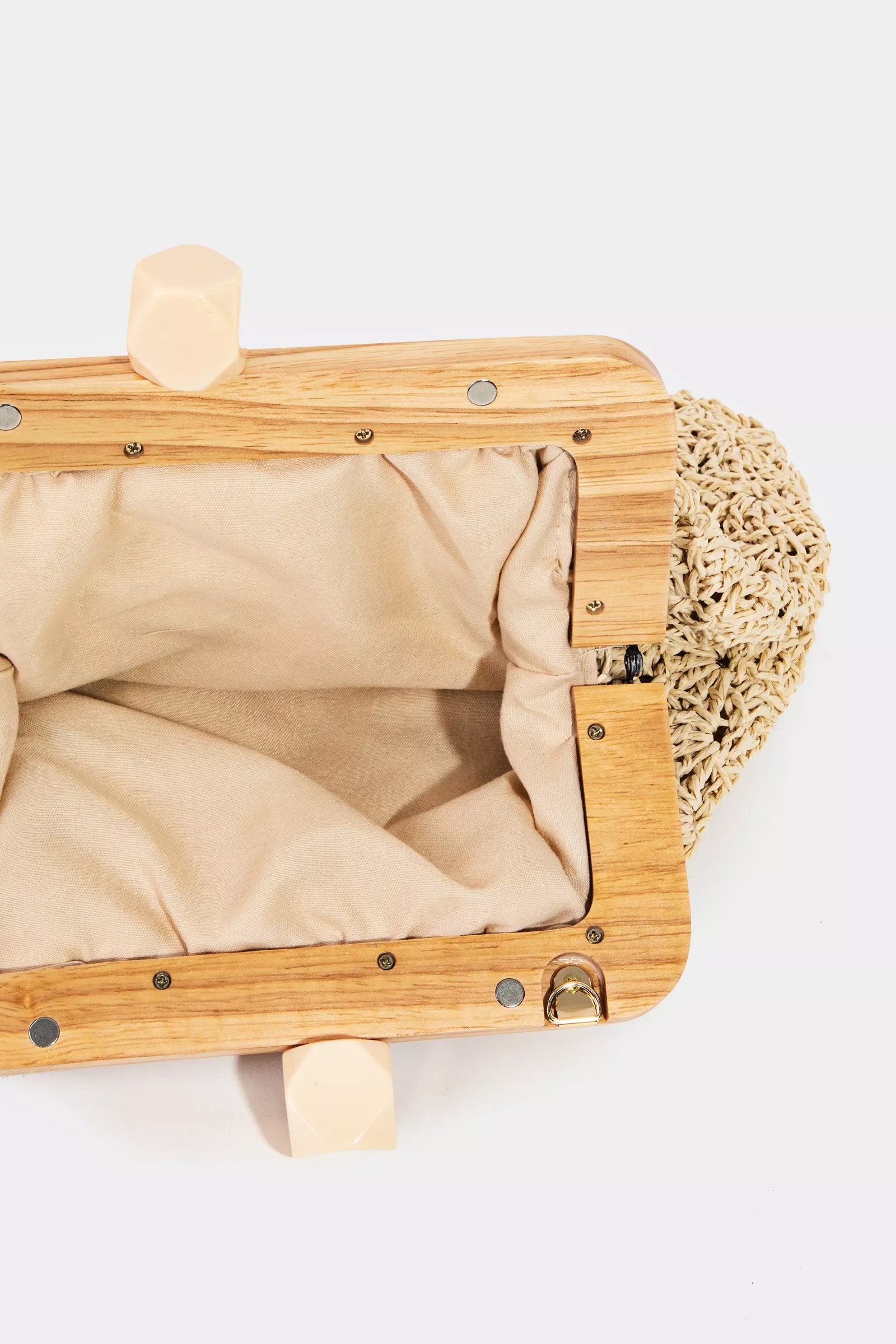 Fame Straw Braided Wooden Frame Cluch Bag 9adf3893-4626-49b0-bc7f-dc7c2f739515-Max-Origin