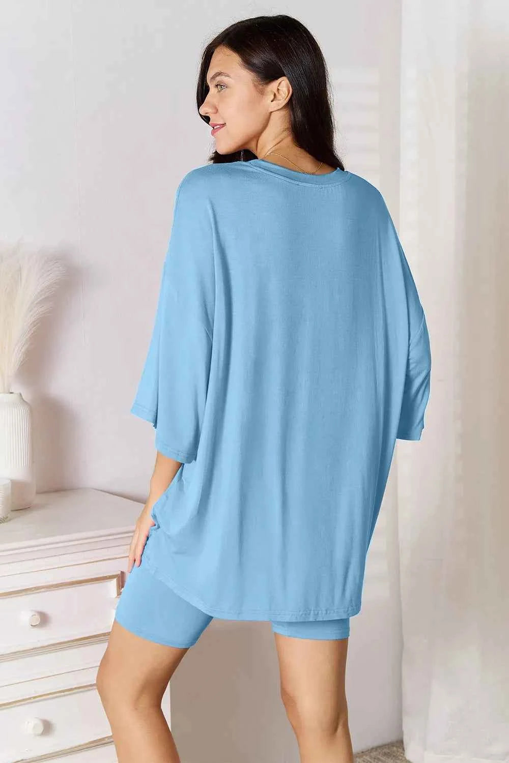 Basic Bae Bamboo Full Size Round Neck Drop Shoulder T-Shirt and Shorts Set 9ae0a08f-cf26-41fd-b59a-81bb466bfb8f-Max