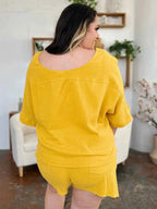 Double Take Texture Half Sleeve T-Shirt and Drawstring Shorts Set 9ae1ee3b-c112-434f-ba81-ff525268aeec-Max