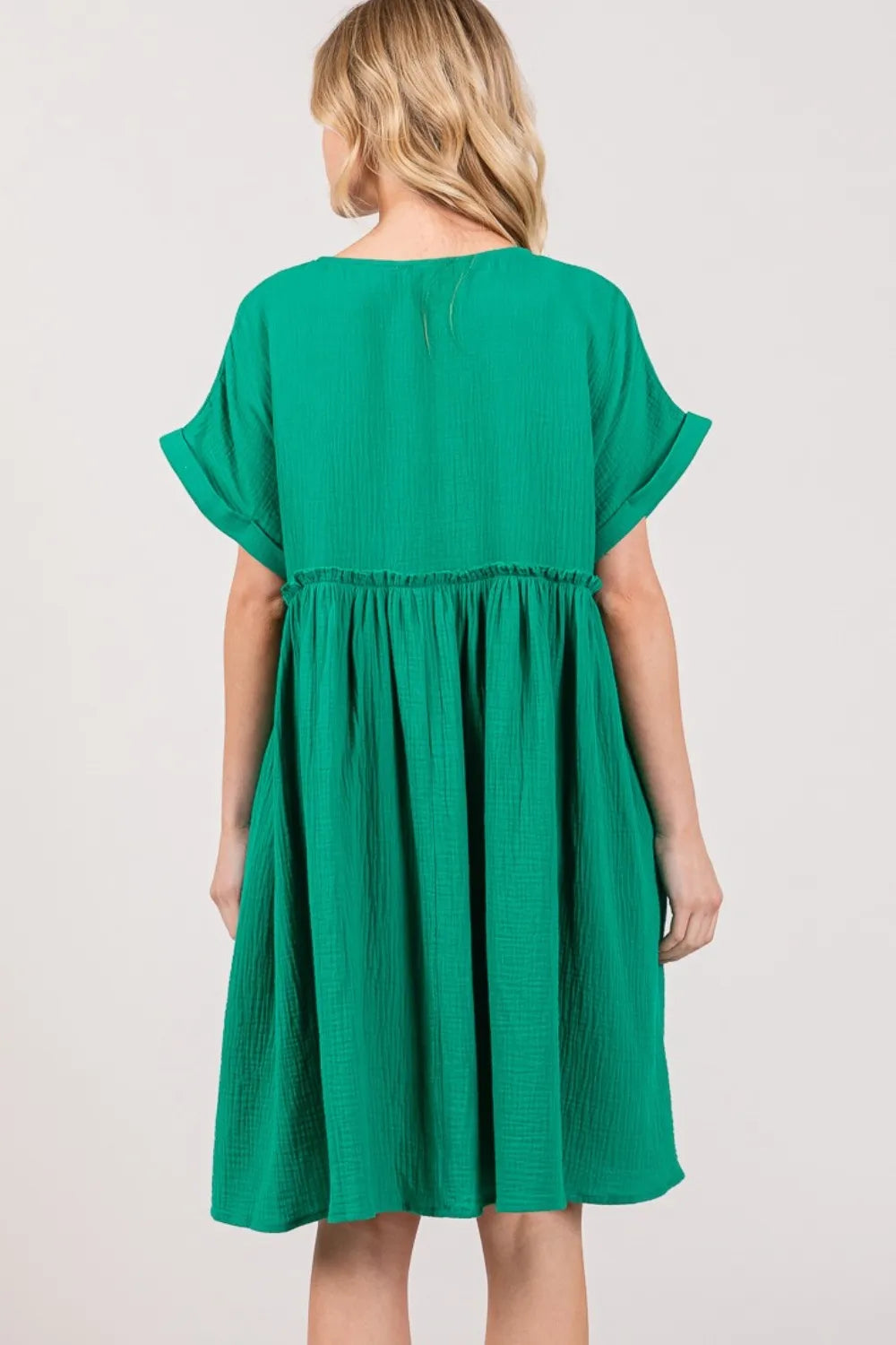 SAGE + FIG Full Size Button Up Short Sleeve Dress 9ae707bb-149c-43b9-9ac3-9aa9e27b13b0-Max