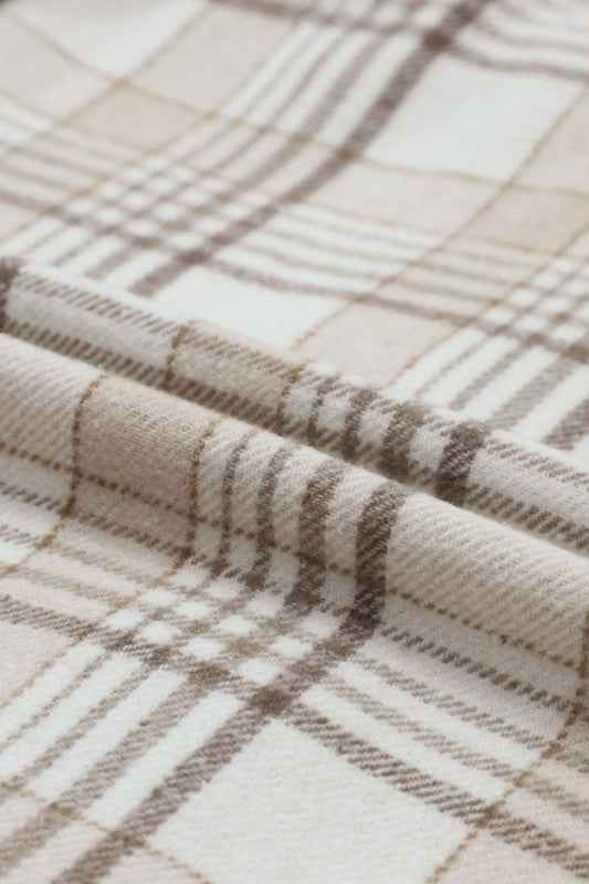 Plaid Removable Hood Buttoned Shacket 9af10c1c-3c16-4f79-b6e0-edd0091f5420