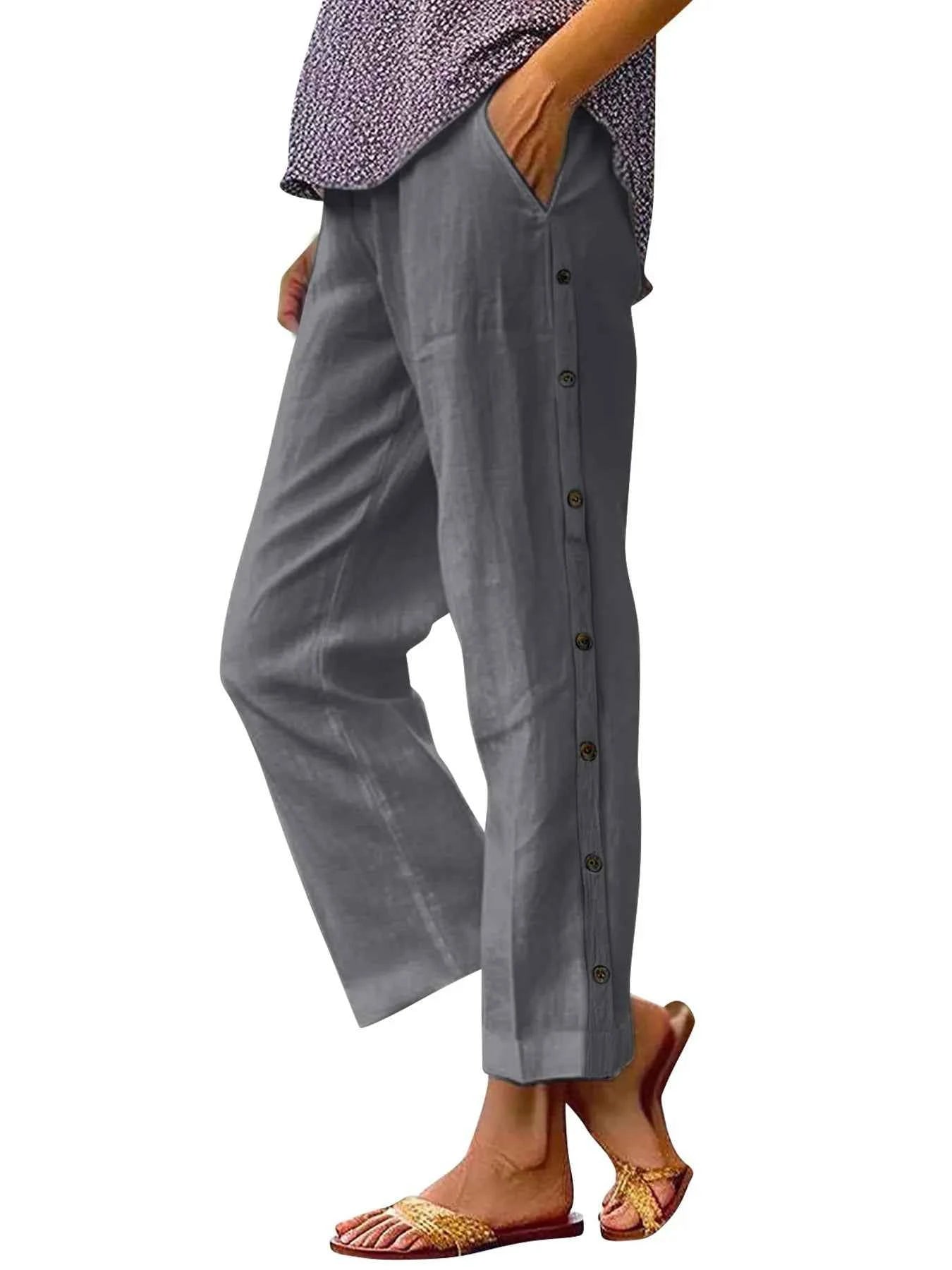 Full Size Side Decor Button Casual Wide Leg Pants Plus Size 9afe981031cd48bba77638b6e1fa6728-Max-Origin