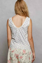 POL Ruched Floral V-Neck Tank with Lace Detail 9b10f8d4-3b02-44d8-b30d-aab62d934b74-Max-Origin