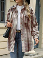 Houndstooth Button Up Long Sleeve Coat 9b18aae7-31de-4295-86a5-0f177718d433-Max-Origin