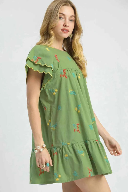 Floral Embroidered Short Sleeve Mini Dress 9b1d3049-785b-491e-a5bd-482d4de738cc-Max-Origin