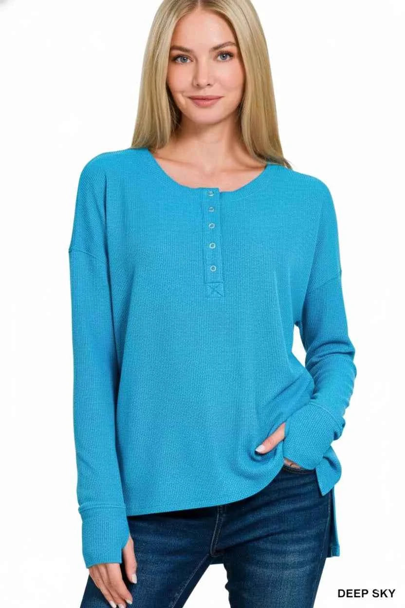 Zenana Waffle Thumb Hole Cuffs Henley Tee 9b1ed78f-d9d5-427d-8be2-073ef1625c12-Max-Origin