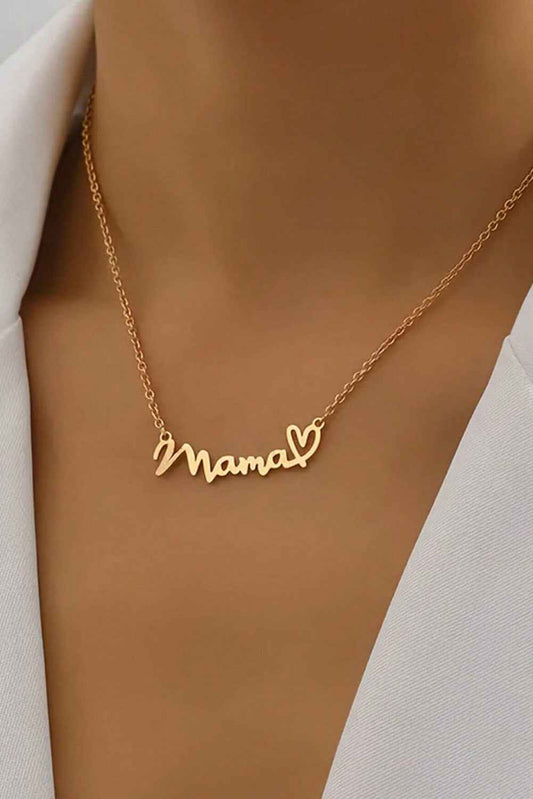 Gold Mama Letter Heart Pattern Necklace Gold ONE SIZE ALLOY 9b22d436cef96e40