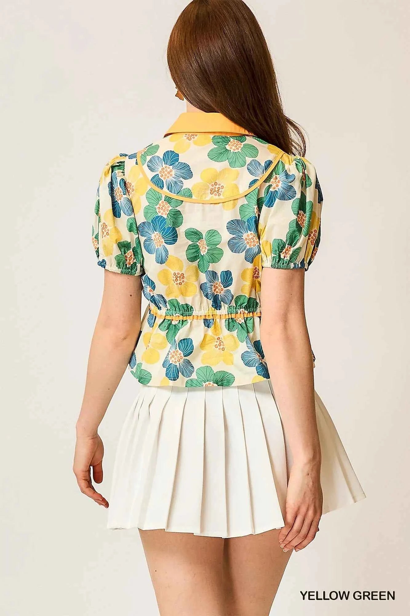 Umgee Floral Print Puff Sleeve Cropped Blouse 9b24f3ab-6522-4862-8135-bf5184438f91-Max-Origin