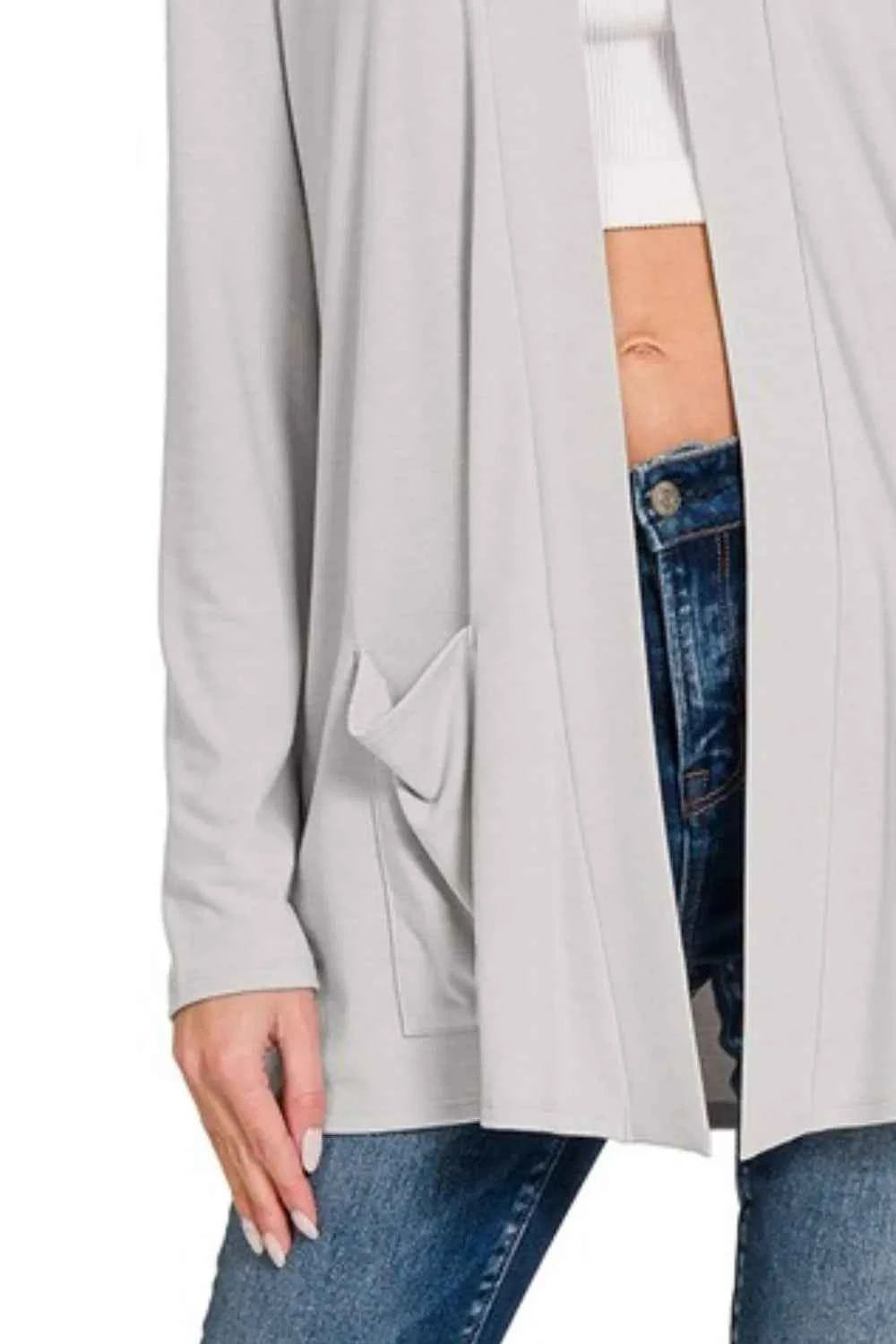 Zenana Slouchy Lightweight Open Front Pocket Cardigan 9b26c460-1dcf-4264-acb9-30f8fe59303b-Max-Origin