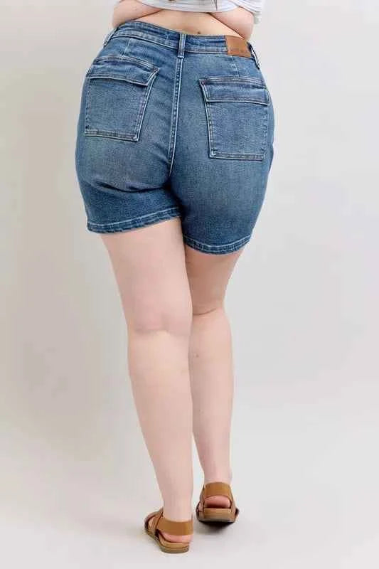 Judy Blue Full Size High Rise Denim Shorts Plus Size 9b400a27-b689-49b6-88bf-60adc0cf8e6c-Max