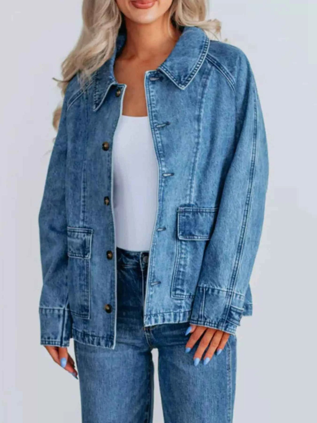 Button Up Raglan Sleeve Denim Jacket 9b4f507d-807a-4402-87be-de830eee52ba-Max-Origin