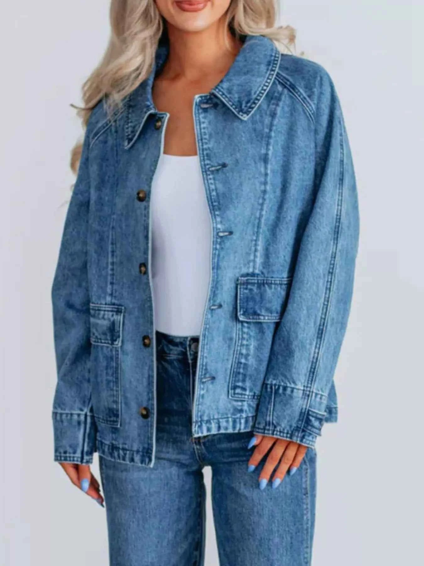 Button Up Raglan Sleeve Denim Jacket 9b4f507d-807a-4402-87be-de830eee52ba-Max-Origin