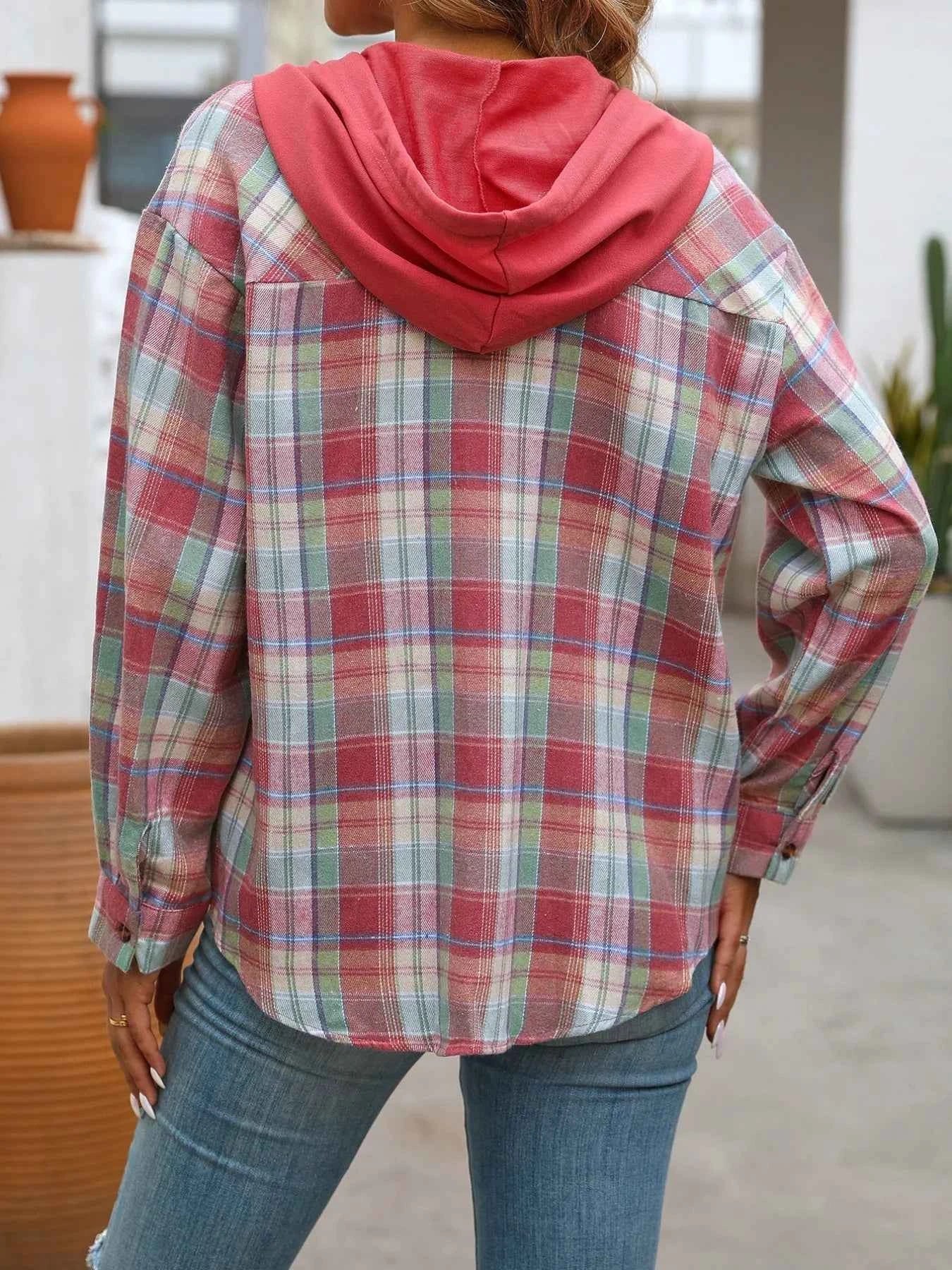 Plaid Button-Up Hooded Shirt 9b59629f-f3be-4c8c-8732-209b14b16739-Max-Origin
