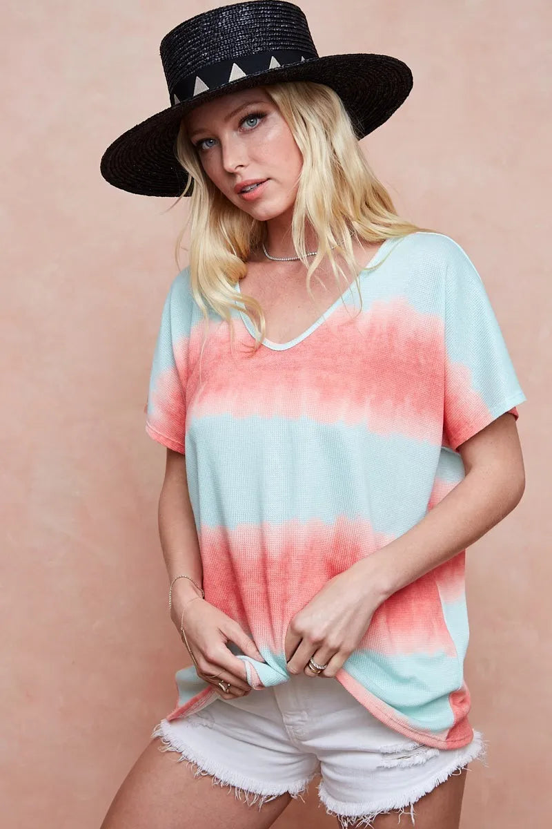 BiBi Tiedye Printed Hacci Knit Top MINT ORANGE 9b5dc9ac472345a0a311660555d88813-Max-Origin