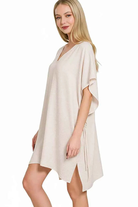 Zenana Woven Airflow Tie Side Cover Up 9b6b065f-2b10-465a-8f31-23b9bbacc812-Max-Origin