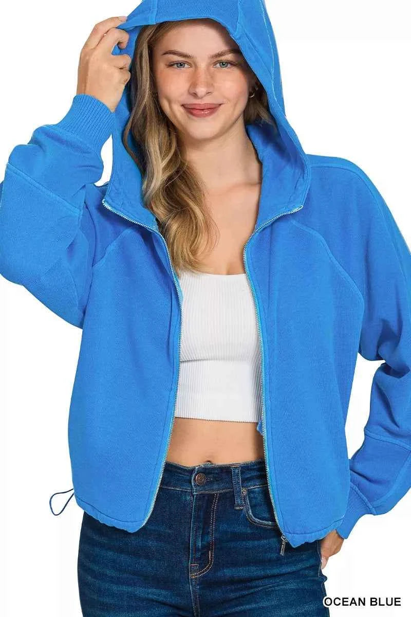 Fleece Pigment Dye Zip Up Hoodie with Pockets 9b7435b92a124e5bbf4806a18f5f496c-Max-Origin