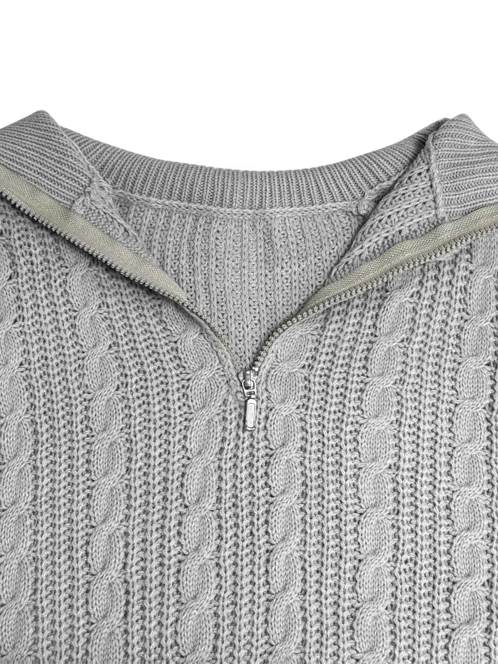 Cable Knit Half Zip Sweater