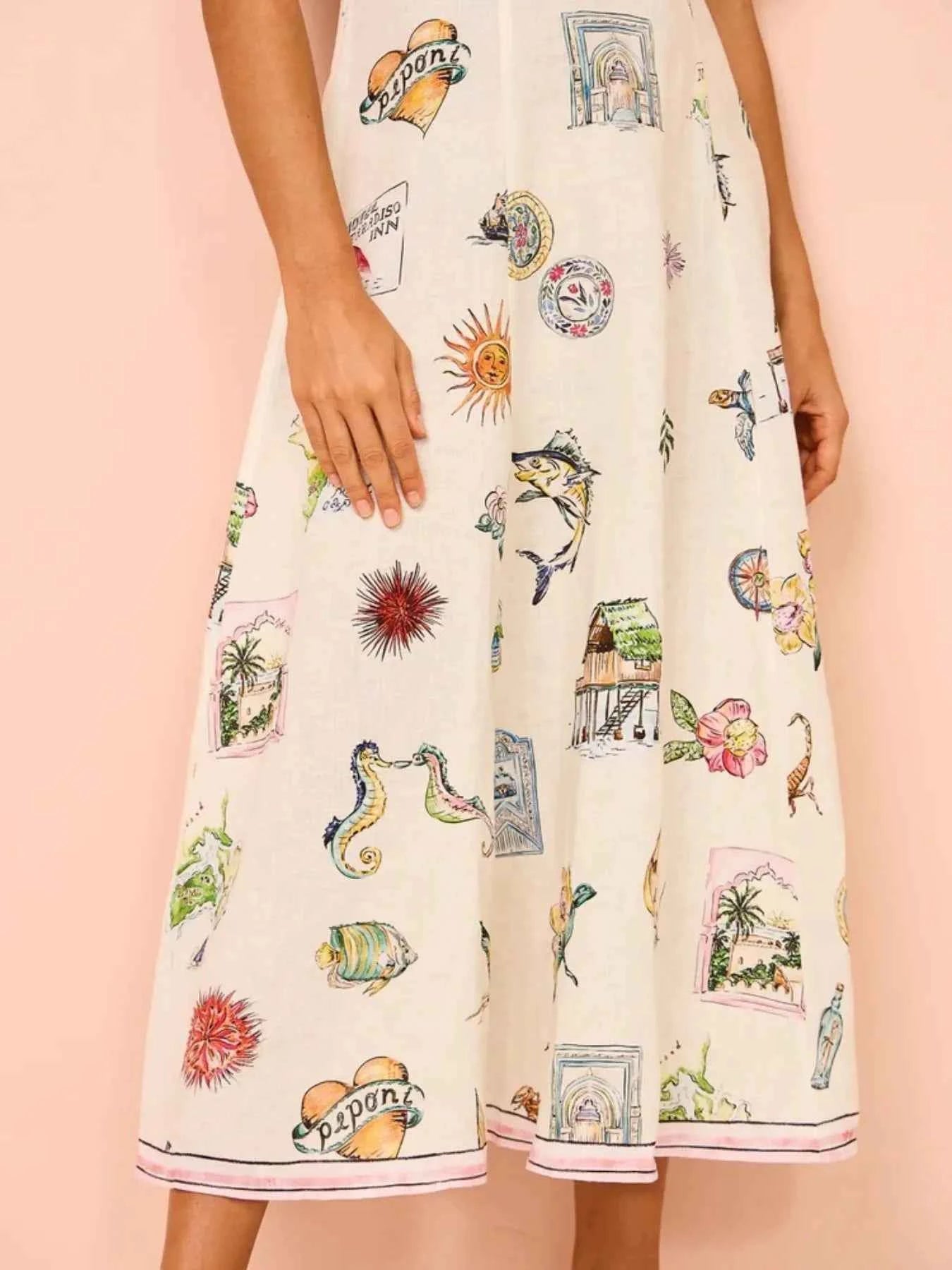 Printed Round Neck Puff Sleeve Midi Dress 9b9252e4-5eb7-4ac8-96a9-3870c348edaf-Max-Origin