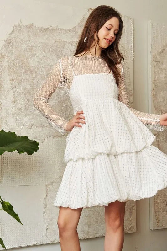 Checker Print Side Pockets Textured Mini Dress 9b98e69e0de241368daa209c331ccba5-Max-Origin