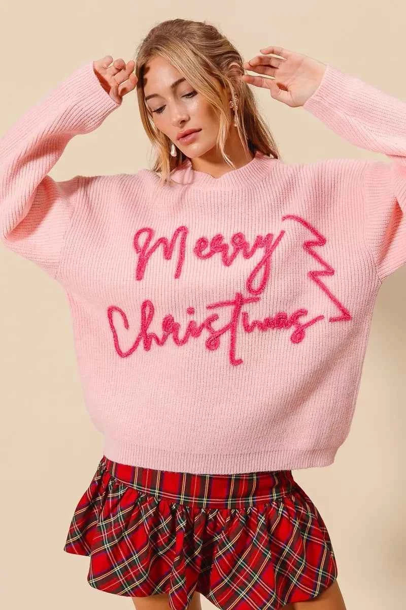 SO ME Merry Christmas Tinsel Lettering Sweater 9bb13047243e4661adc0630c446a4ee0-Max-Origin