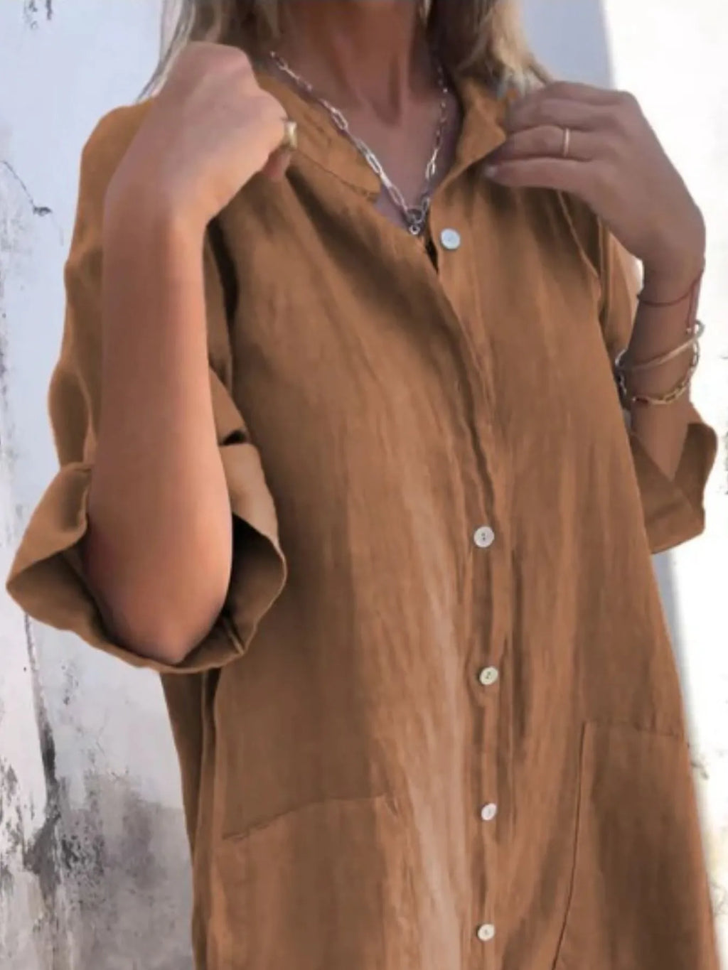Full Size Casual Linen Button-Down Shirt Dress Plus Size 9bb33c13-87f7-4139-9406-061ef3617fb2-Max-Origin