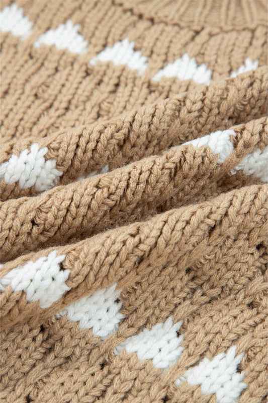 Colorblock Textured Knit Puff Sleeve Sweater 9bb5e557-f224-4c8e-95b4-aaa5cfbadee9