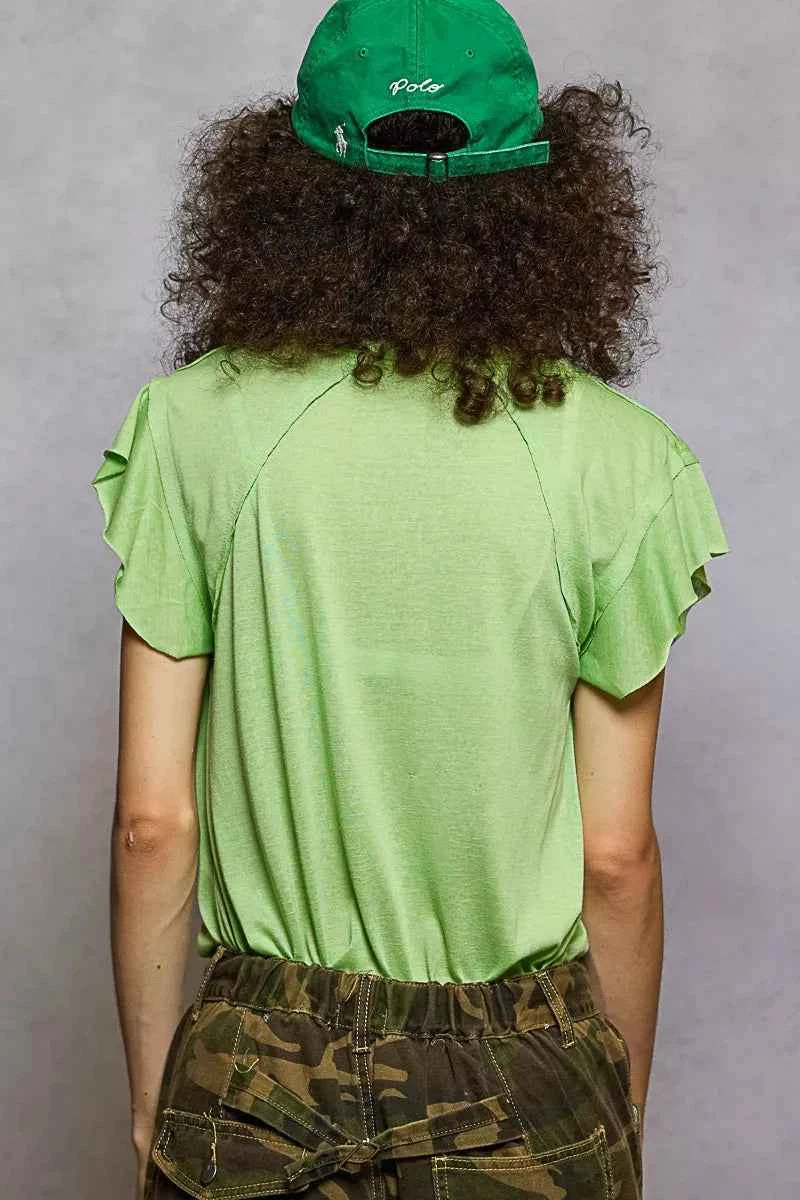 POL V-Neck Short Sleeve T-Shirt with Ruffle Sleeve 9bc6359d-7237-4f3a-80b0-a1480de0fa03-Max-Origin