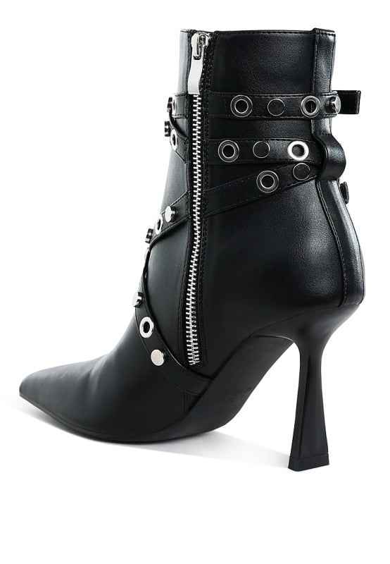 Jacinta Slim Flared Heel Strappy Boots 9bd8df62-2fe2-491c-8dc2-80090ff4e0f3