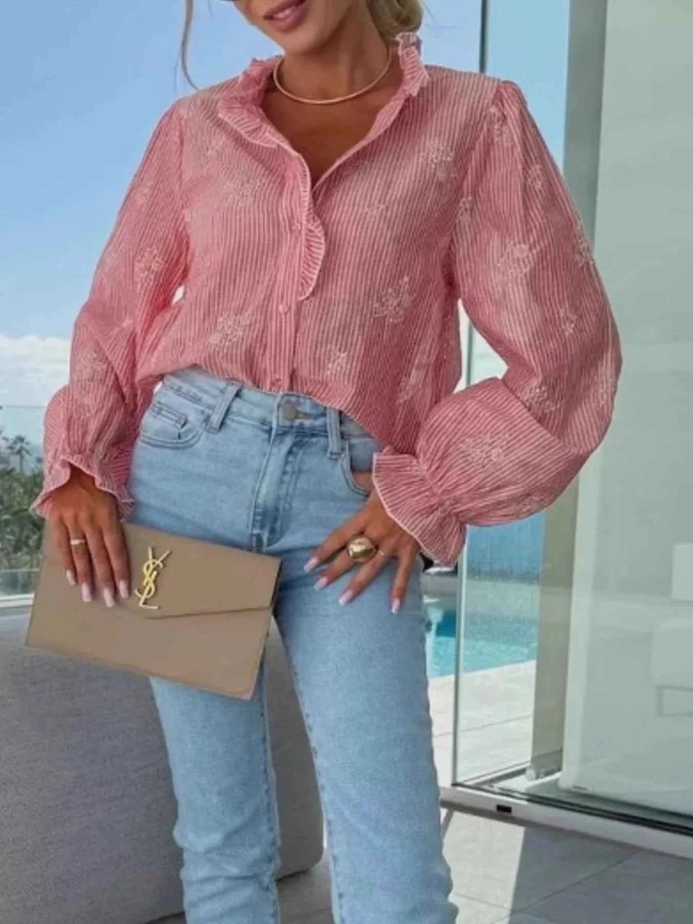 Button Up Flounce Sleeve Shirt 9bdb3a2b-7ff7-4c5a-9a51-2a814112cae4-Max-Origin