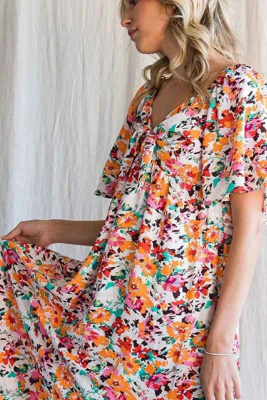 Lime 'N' Chili Floral Print Sweetheart Neck Tie Front Midi Dress 9be0e4b153a5445d92e97aba8d7fb691-Max-Origin