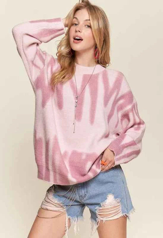 ADORA Drop Shoulder Graffiti Sweater PINK One Size 9be5dff53ec24005b4f43c9b371731a1-Max-Origin