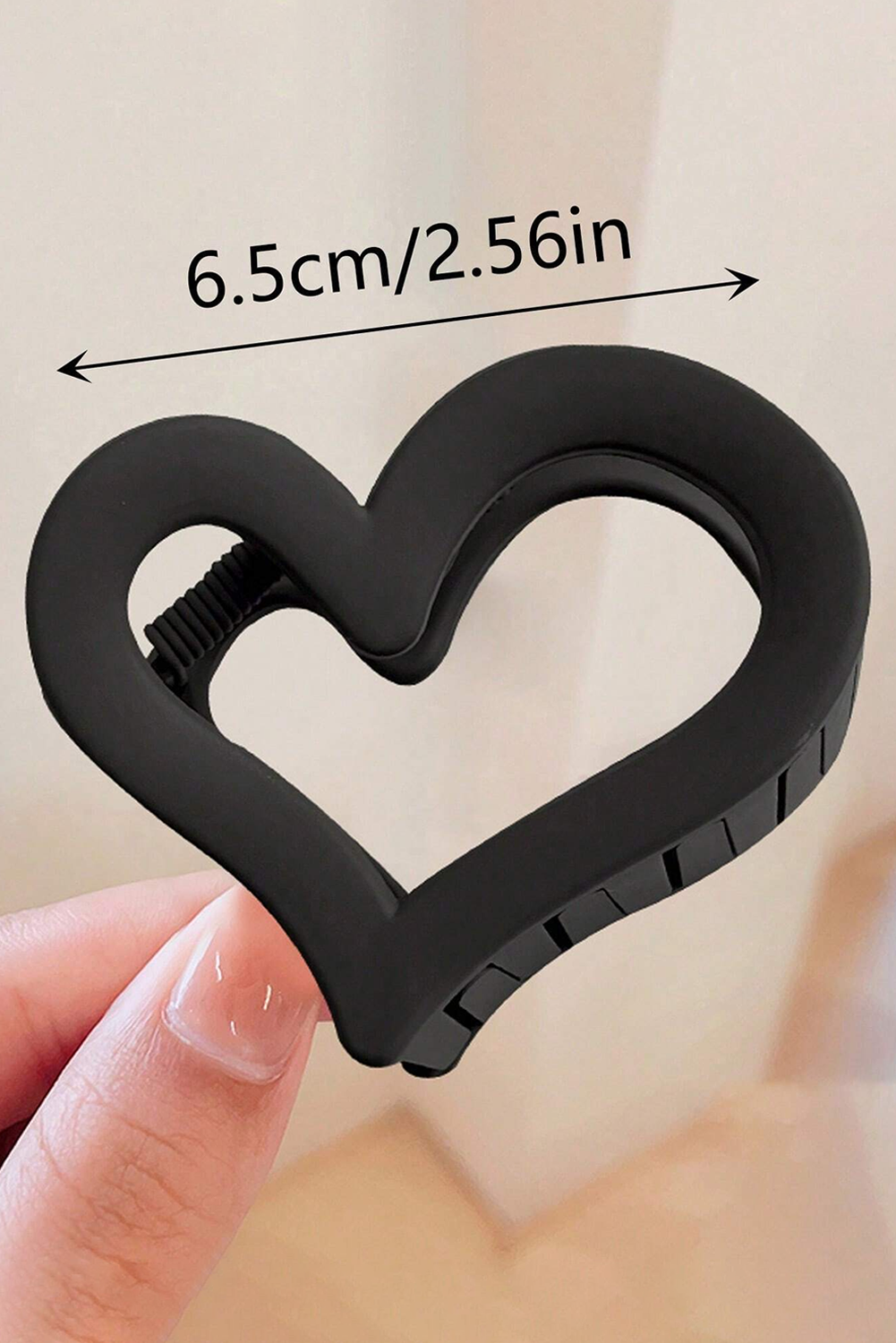 Light Pink Simple Frosted Heart Shaped Hair Claw Clip 9be6194b23be0871