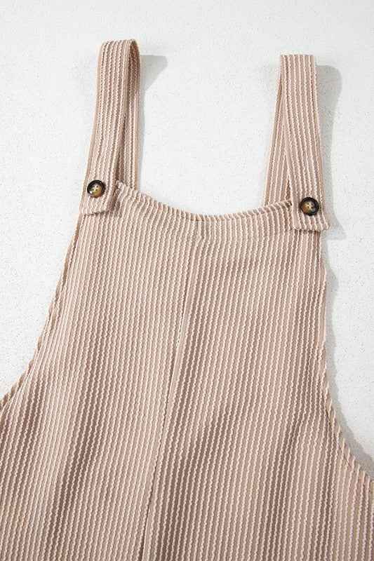 Ribbed Knit Patch Pocket Wide Leg Overalls 9bf9c87f-92b0-4340-9067-a3bb8d265345