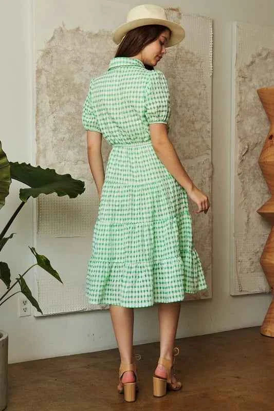 Davi & Dani Checkered Puff Sleeve Tiered Shirt Dress 9c02736ca82f4fc7927dd961aca265d6-Max-Origin