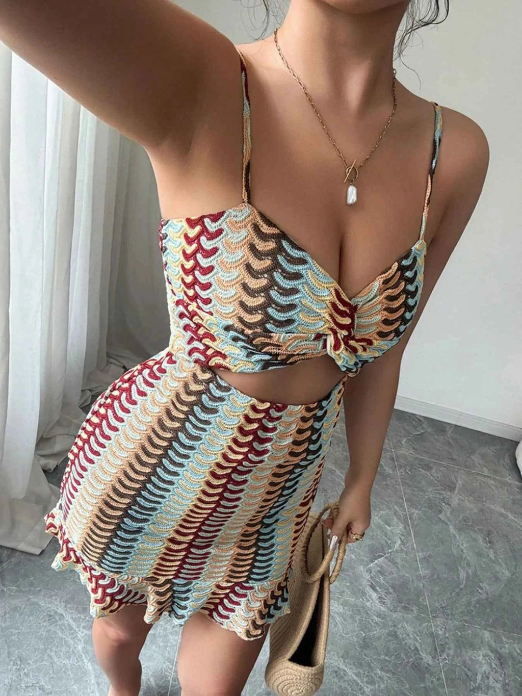 Cutout Ruffled Hem Cami Dress 9c04a777-fd17-4114-8fa8-f3b4bf51c2f5-Max-Origin
