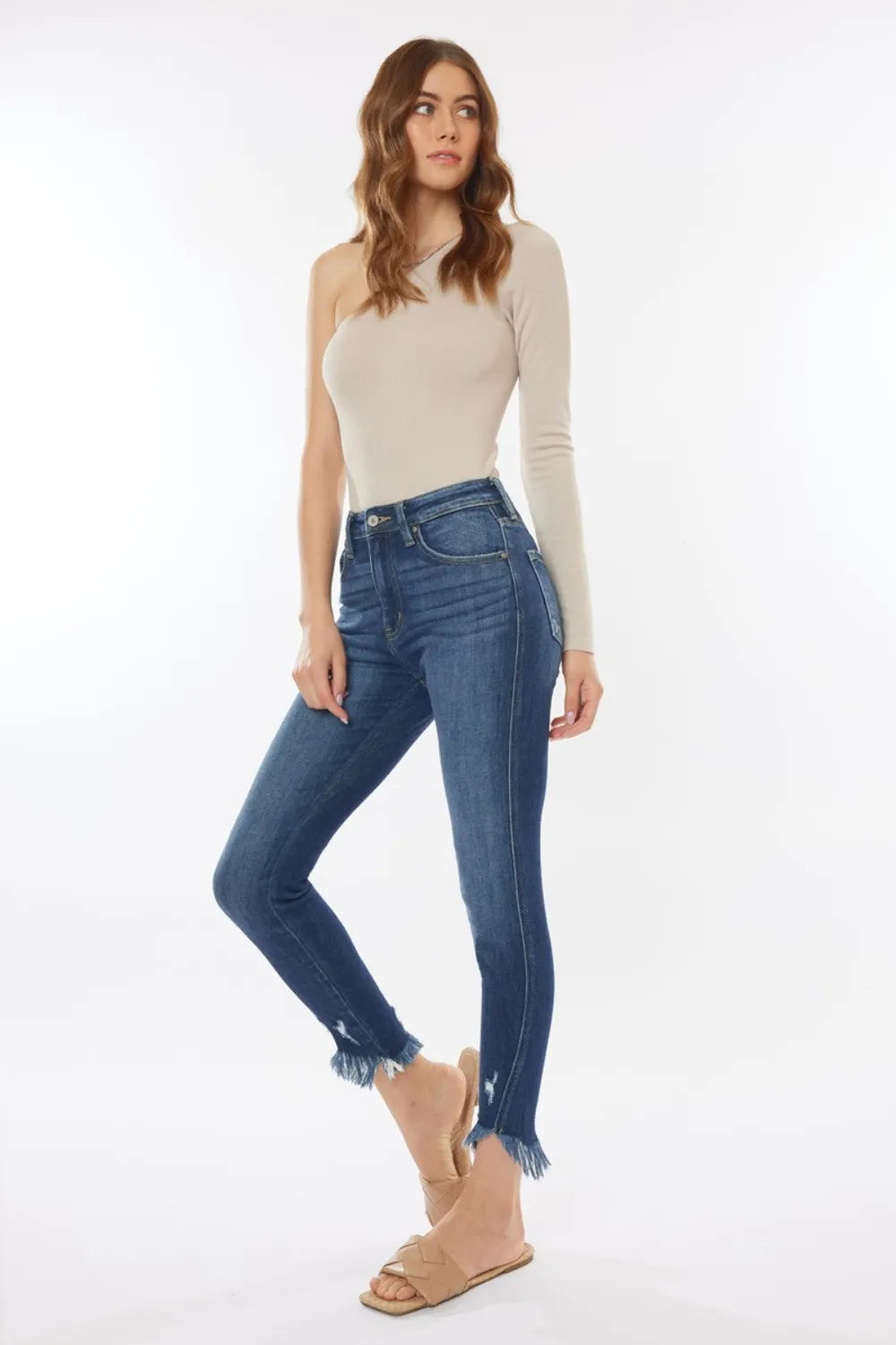 Kancan Raw Hem High Waist Cropped Jeans 9c1715c6-c6f2-4d05-b583-1a5bfbce7af8-Max