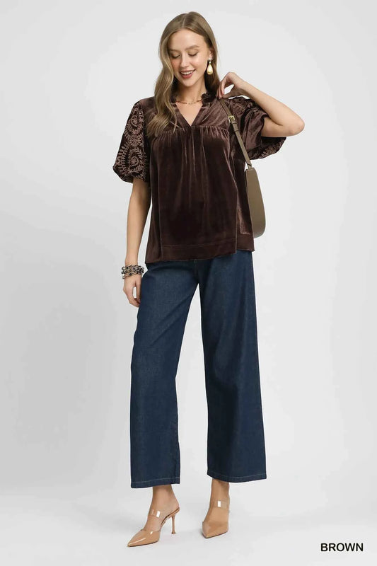 Full Size Velvet Embroidered Sleeve Blouse Plus Size 9c1f70df-e208-46a7-9102-6683a2d94bdb-Max-Origin