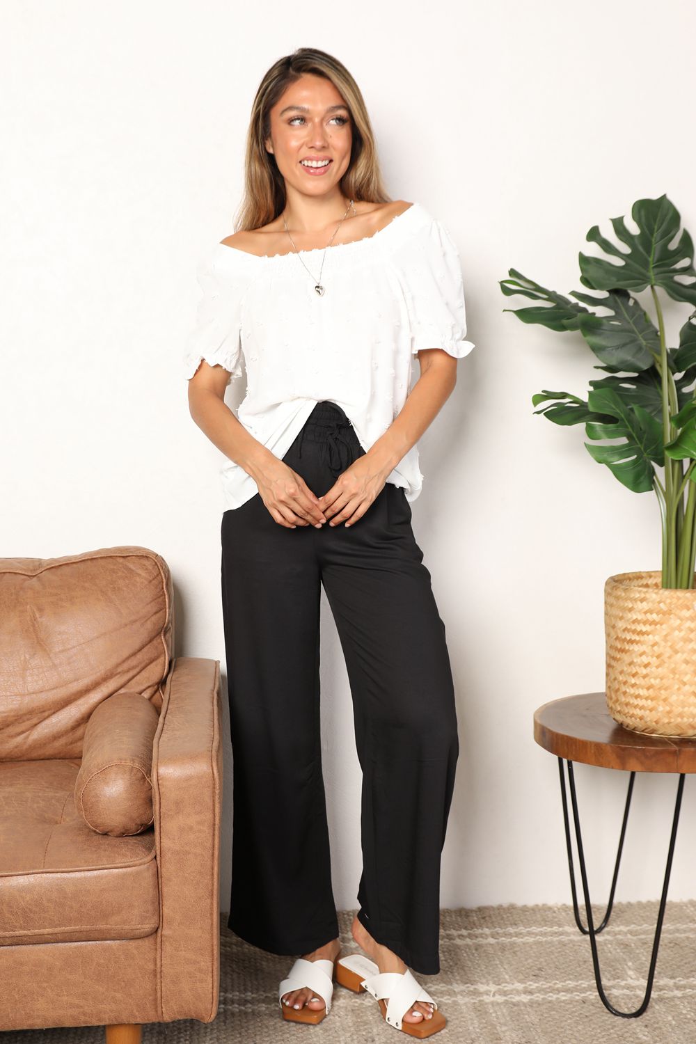 Mandy Swiss Dot Puff Sleeve Square Neck Blouse 9c2c73570a574925aba8783bbf0f61ae-Max